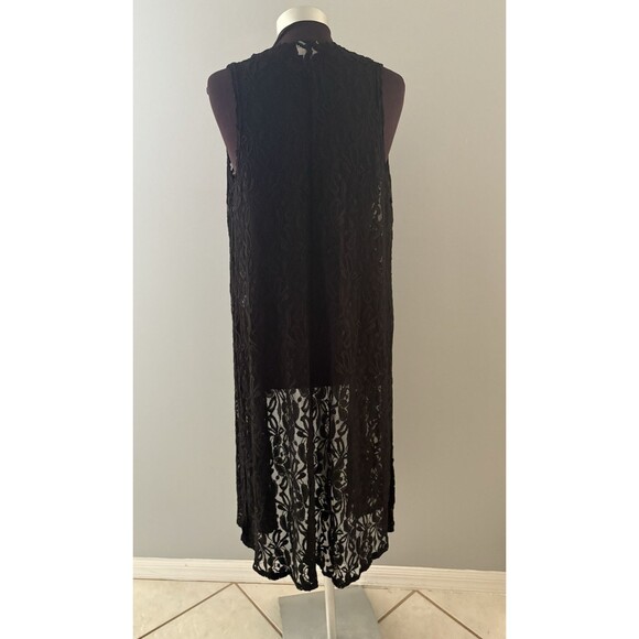 LuLaRoe Lace Open Front Duster Size S Black Cardigan Vest Rave Festival Witchy - Picture 6 of 14